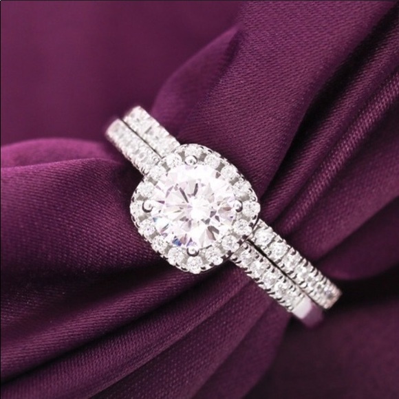 2pcs/set Princess Round Cut AAA Zircon Diamond Set - Picture 5 of 8